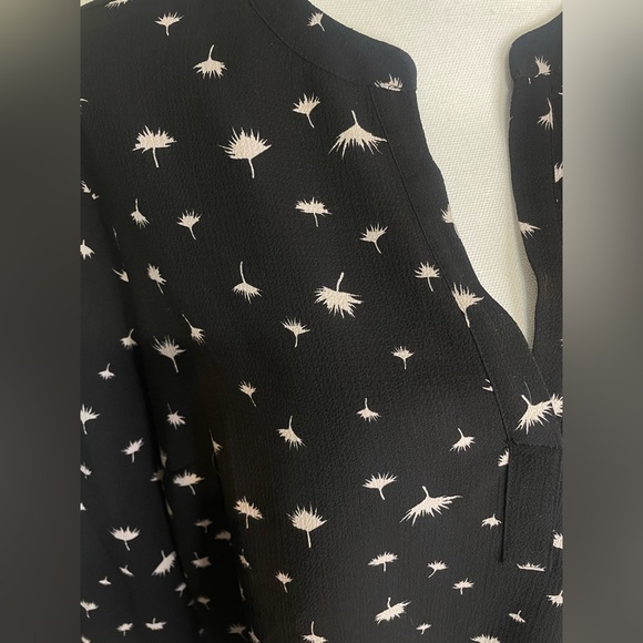 Danielrainn Black And white Bird print Business Blouse Woman Size Large - Picture 3 of 6